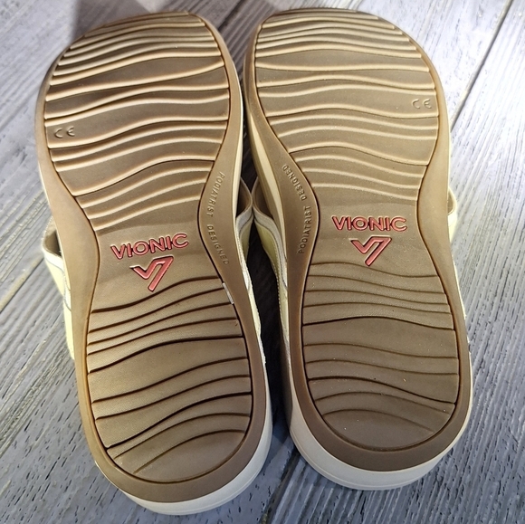 Vionic Women's Sandals 380 Hightide Cream and Tan Sz 8 - Picture 10 of 14